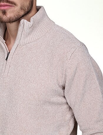 Camisola elegante com gola alta e fecho de correr - Kenzarro