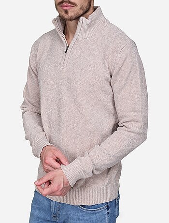 Camisola elegante com gola alta e fecho de correr - Kenzarro
