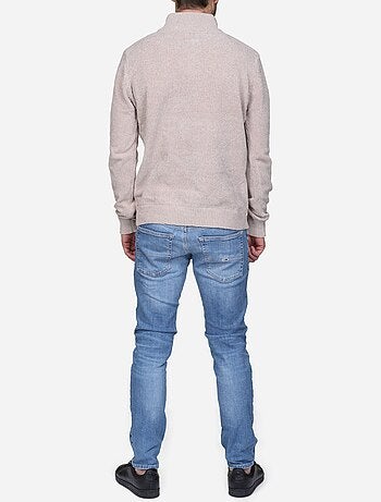 Camisola elegante com gola alta e fecho de correr - Kenzarro