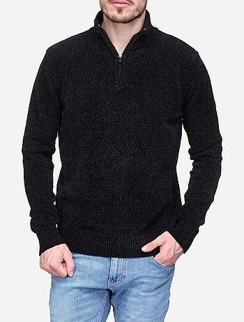 Camisola elegante com gola alta e fecho de correr - Kenzarro