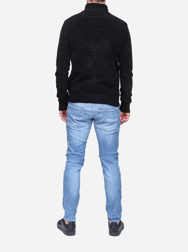 Camisola elegante com gola alta e fecho de correr - Kenzarro Preto - Kiabi