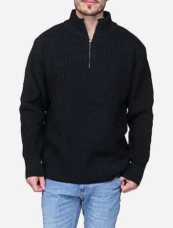 Camisola elegante com gola alta e fecho de correr - Kenzarro