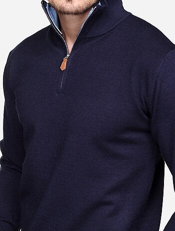 Camisola elegante com gola alta e fecho de correr - Yves Enzo