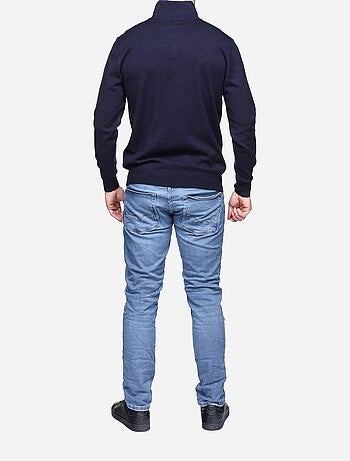 Camisola elegante com gola alta e fecho de correr - Yves Enzo