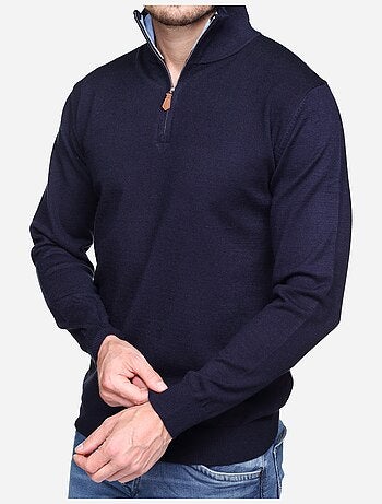 Camisola elegante com gola alta e fecho de correr - Yves Enzo