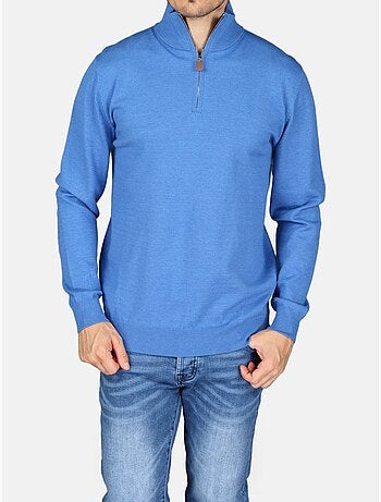 Camisola elegante com gola alta e fecho de correr - Yves Enzo