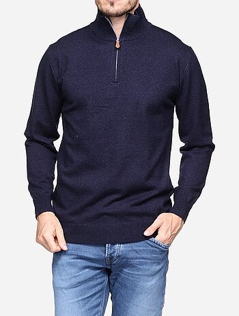 Camisola elegante com gola alta e fecho de correr - Yves Enzo