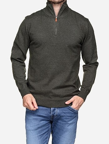 Camisola elegante com gola alta e fecho de correr - Yves Enzo