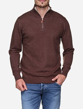 Camisola elegante com gola alta e fecho de correr - Yves Enzo