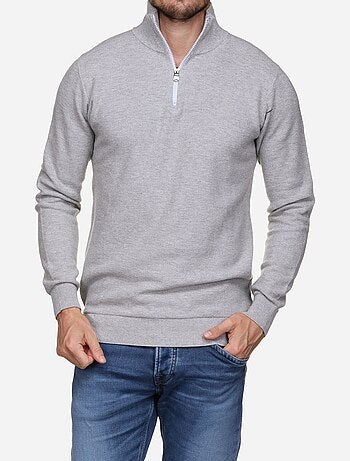 Camisola elegante com gola alta e fecho de correr - Yves Enzo