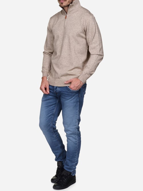 Camisola elegante com gola alta e fecho de correr - Yves Enzo - Kiabi Camisola elegante com gola alta e fecho de correr - Yves Enzo - Kiabi