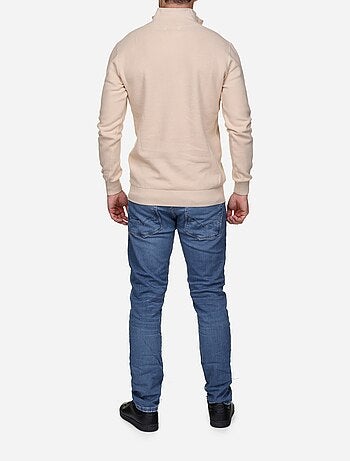 Camisola elegante com gola alta e fecho de correr - Yves Enzo