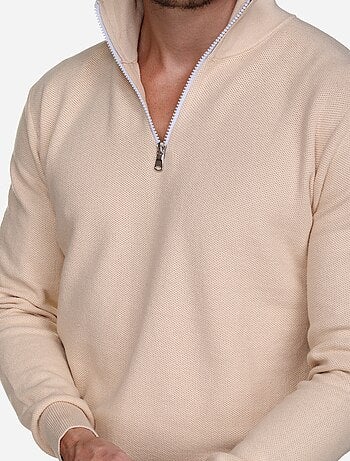 Camisola elegante com gola alta e fecho de correr - Yves Enzo