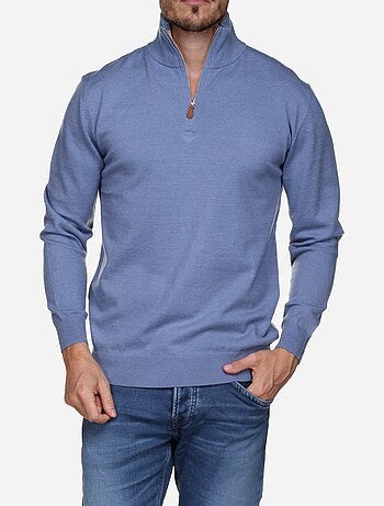 Camisola elegante com gola alta e fecho de correr - Yves Enzo