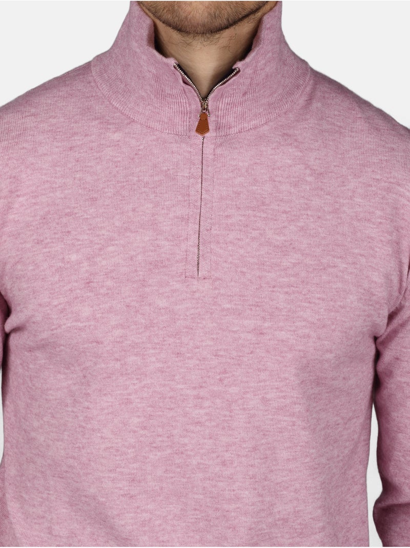 Camisola elegante com gola alta e fecho de correr - Yves Enzo Rosa - Kiabi