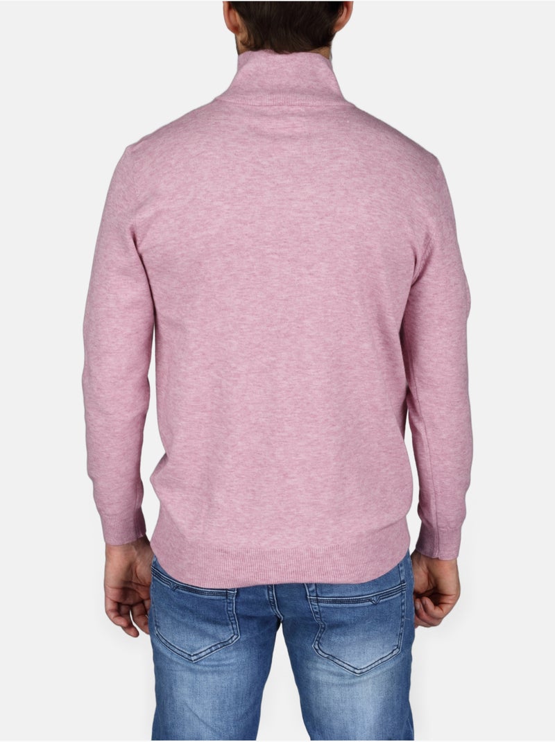 Camisola elegante com gola alta e fecho de correr - Yves Enzo Rosa - Kiabi