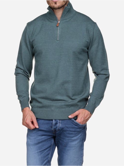Camisola elegante com gola alta e fecho de correr - Yves Enzo - Kiabi