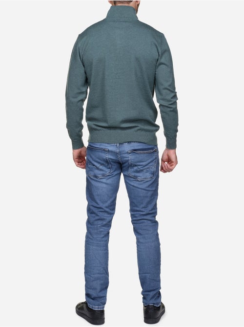Camisola elegante com gola alta e fecho de correr - Yves Enzo - Kiabi