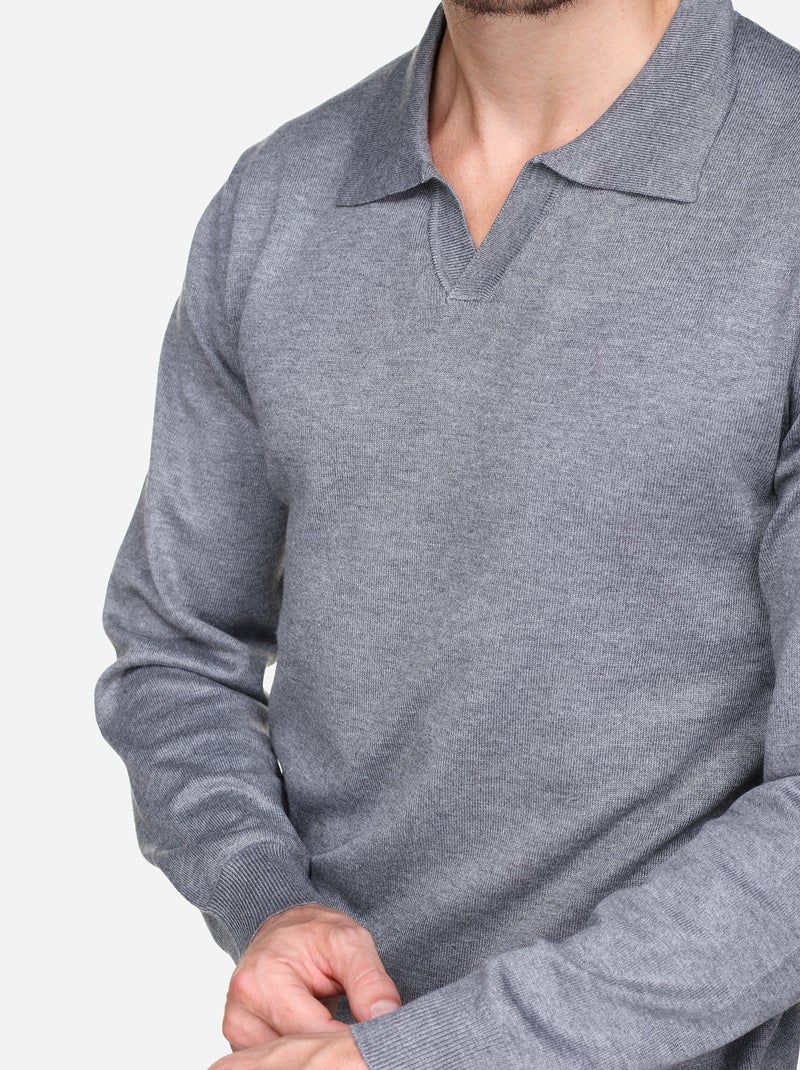 Camisola elegante com gola com fecho - Frilivin Cinza - Kiabi