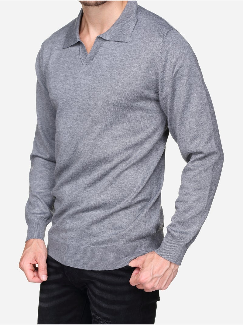 Camisola elegante com gola com fecho - Frilivin Cinza - Kiabi