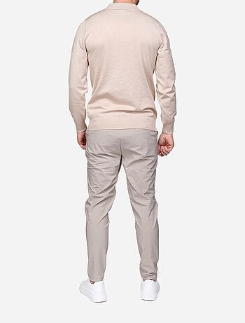 Camisola elegante com gola com fecho - Frilivin