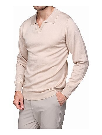 Camisola elegante com gola com fecho - Frilivin