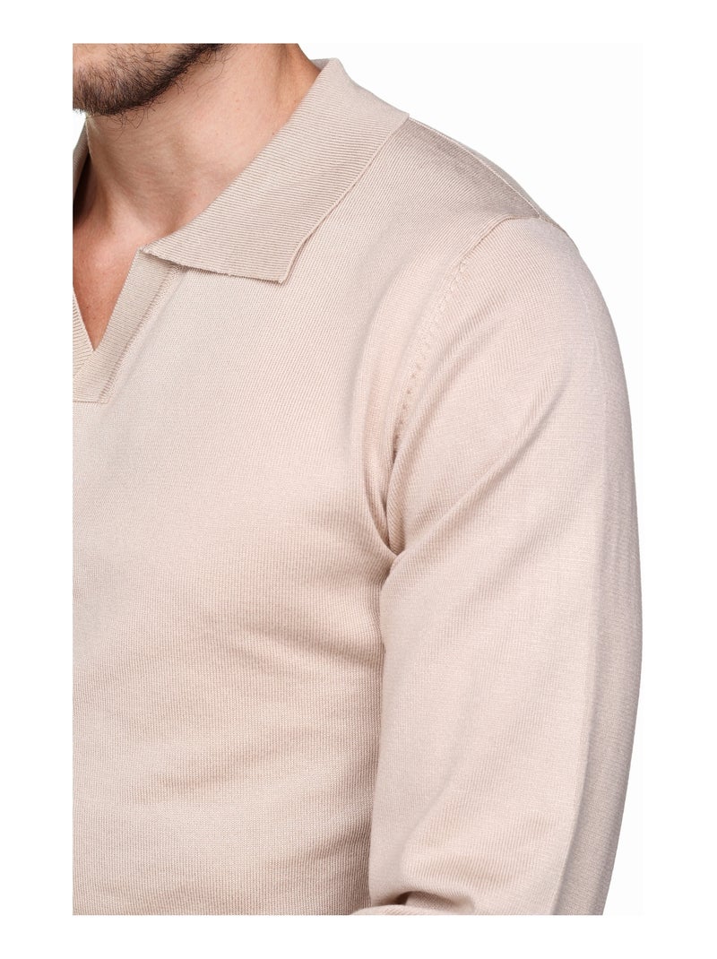 Camisola elegante com gola com fecho - Frilivin Creme - Kiabi