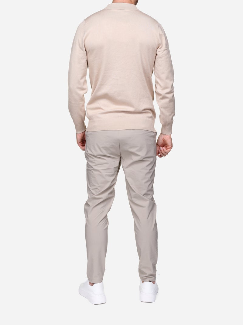 Camisola elegante com gola com fecho - Frilivin Creme - Kiabi