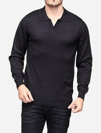 Camisola elegante com gola com fecho - Frilivin