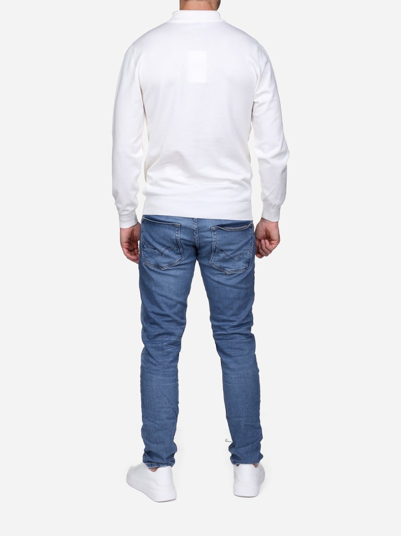 Camisola elegante com gola de camionista - Frilivin Branco - Kiabi