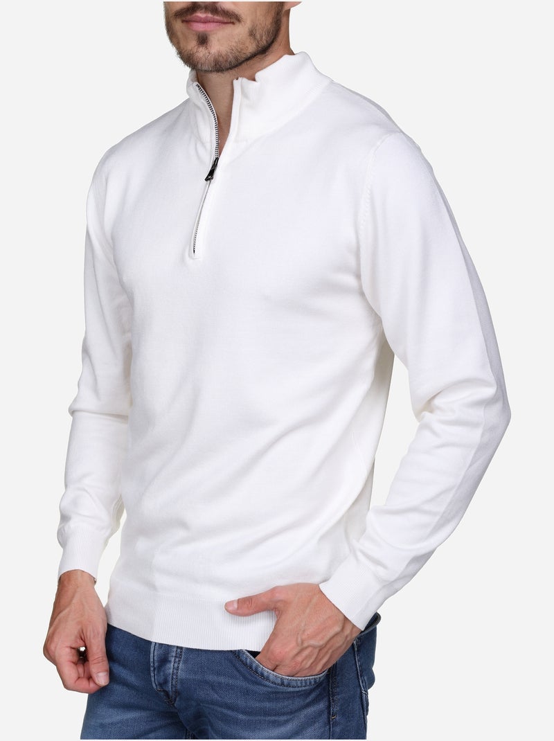 Camisola elegante com gola de camionista - Frilivin Branco - Kiabi