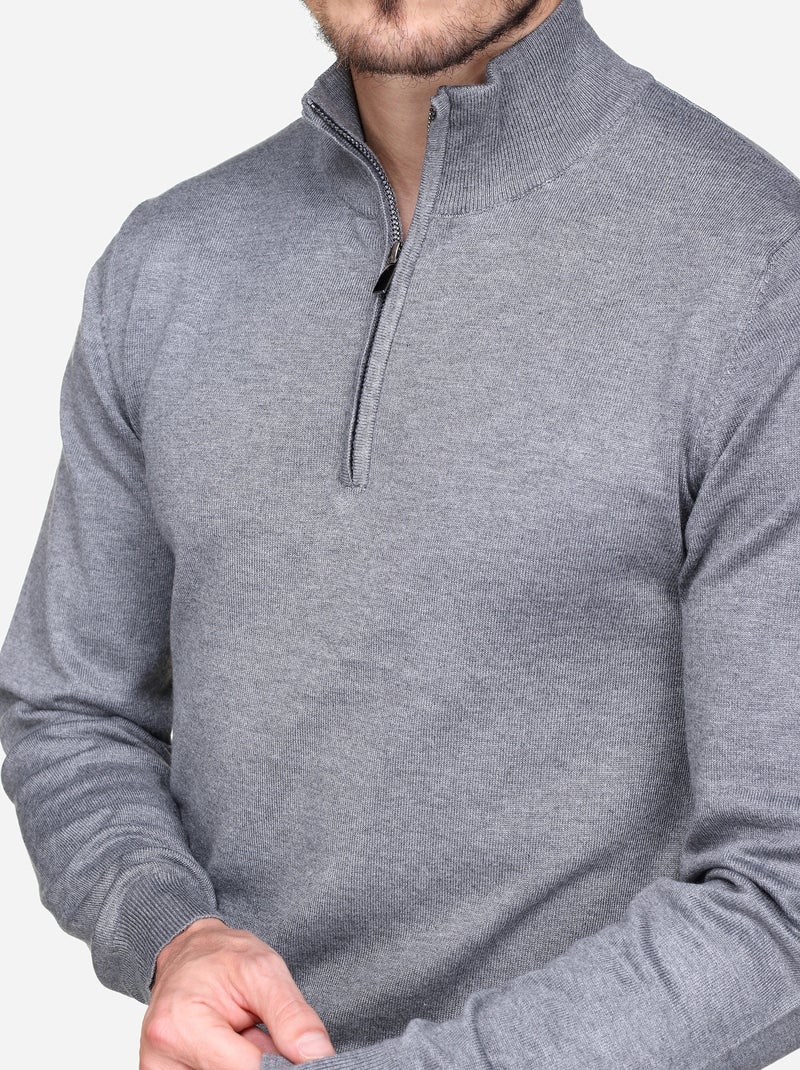 Camisola elegante com gola de camionista - Frilivin Cinza claro - Kiabi