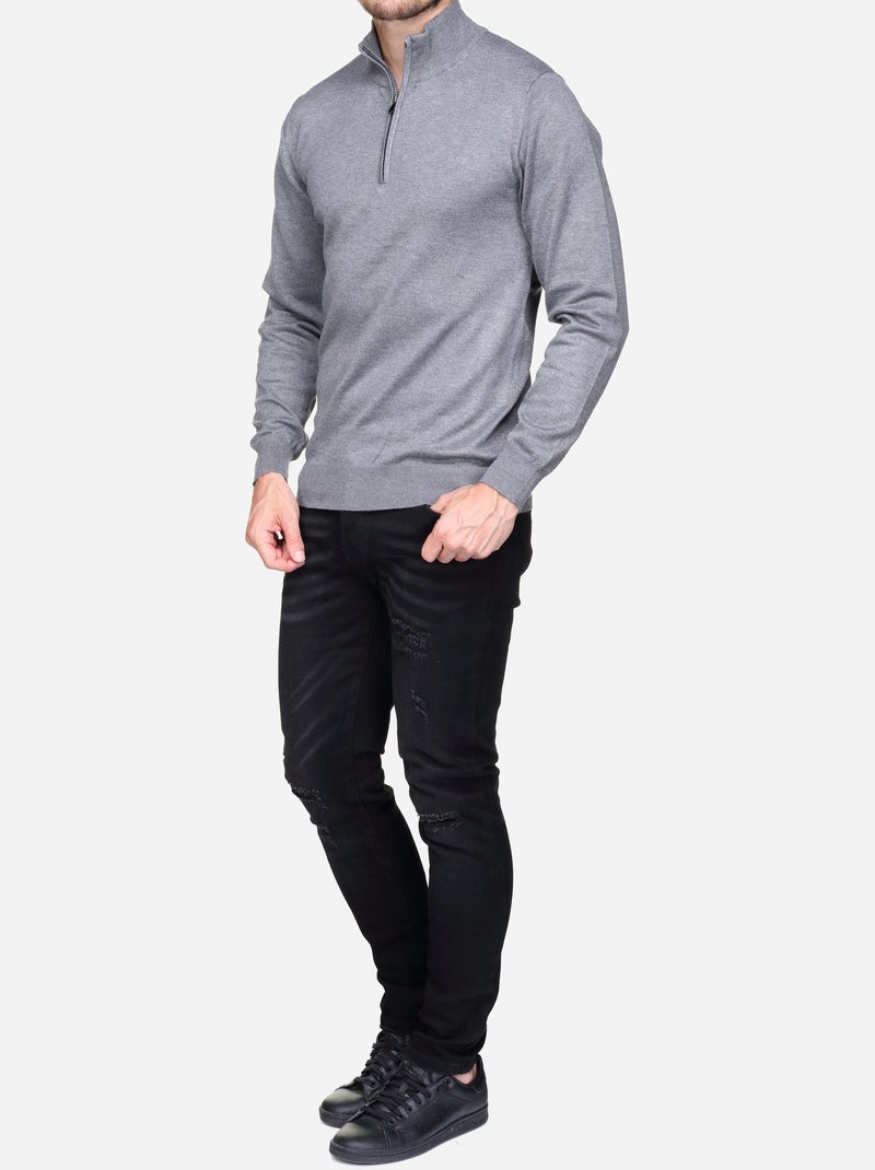 Camisola elegante com gola de camionista - Frilivin Cinza claro - Kiabi