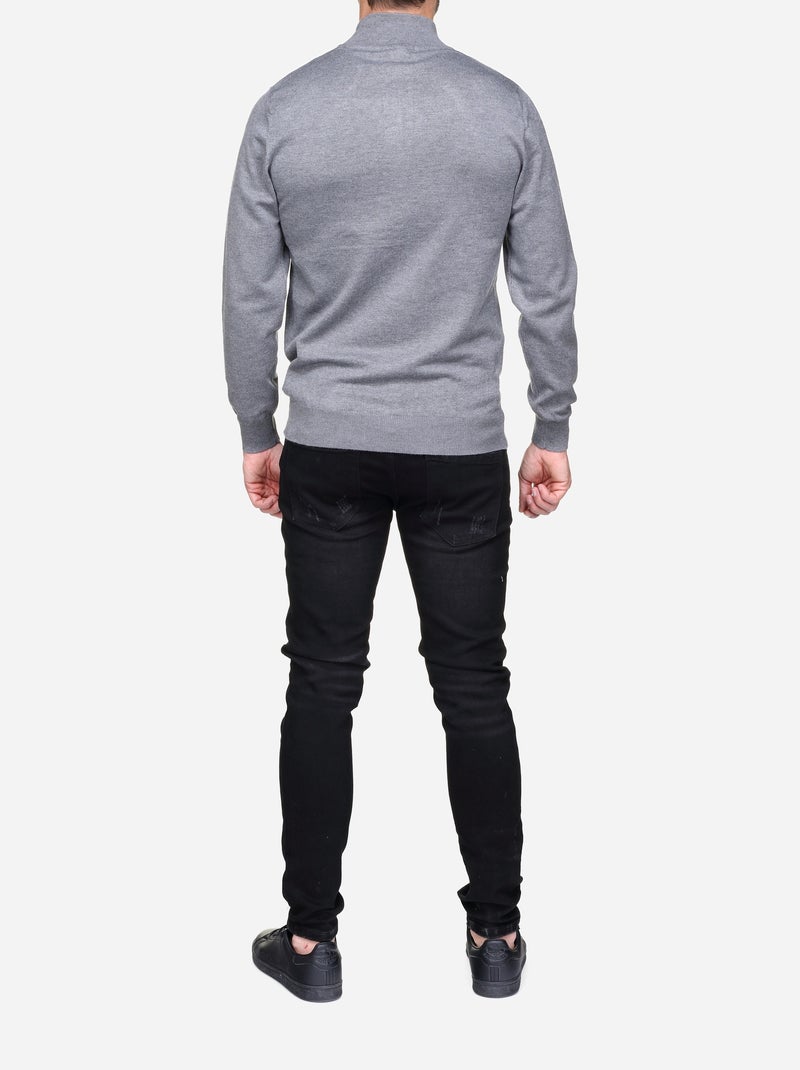 Camisola elegante com gola de camionista - Frilivin Cinza claro - Kiabi