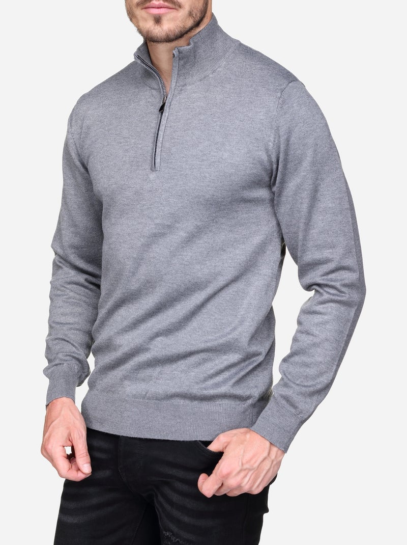 Camisola elegante com gola de camionista - Frilivin Cinza claro - Kiabi