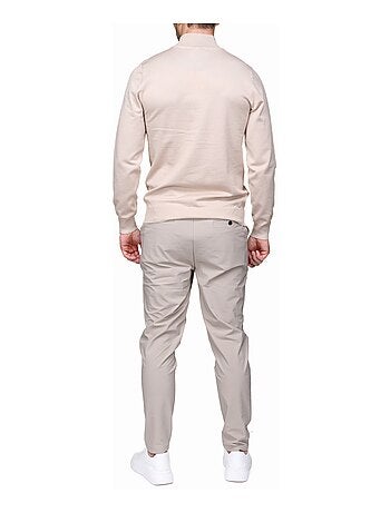 Camisola elegante com gola de camionista - Frilivin