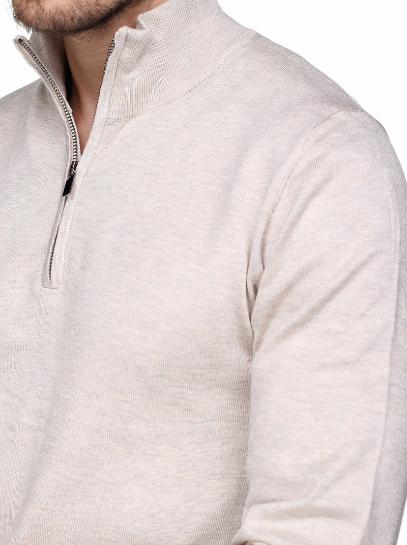 Camisola elegante com gola de camionista - Frilivin Creme - Kiabi