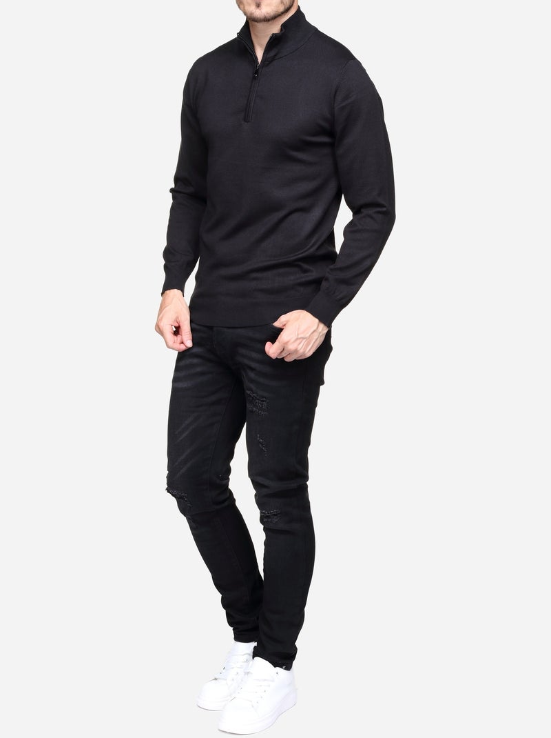 Camisola elegante com gola de camionista - Frilivin Preto - Kiabi