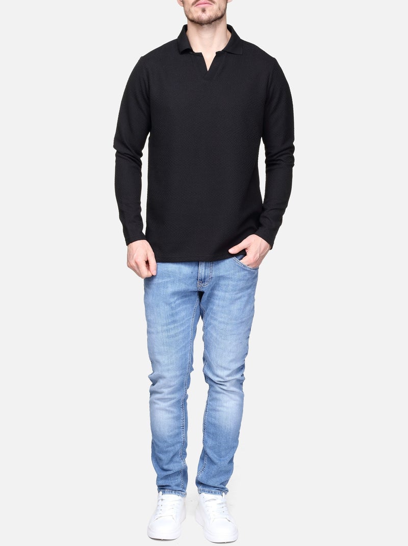 Camisola elegante com gola em V - Frilivin Preto - Kiabi