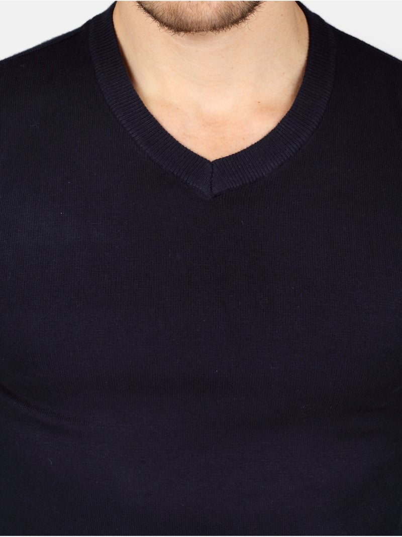 Camisola elegante com gola em V - Kenzarro Azul - Kiabi