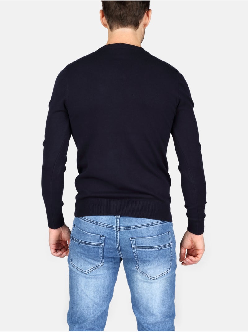 Camisola elegante com gola em V - Kenzarro Azul - Kiabi