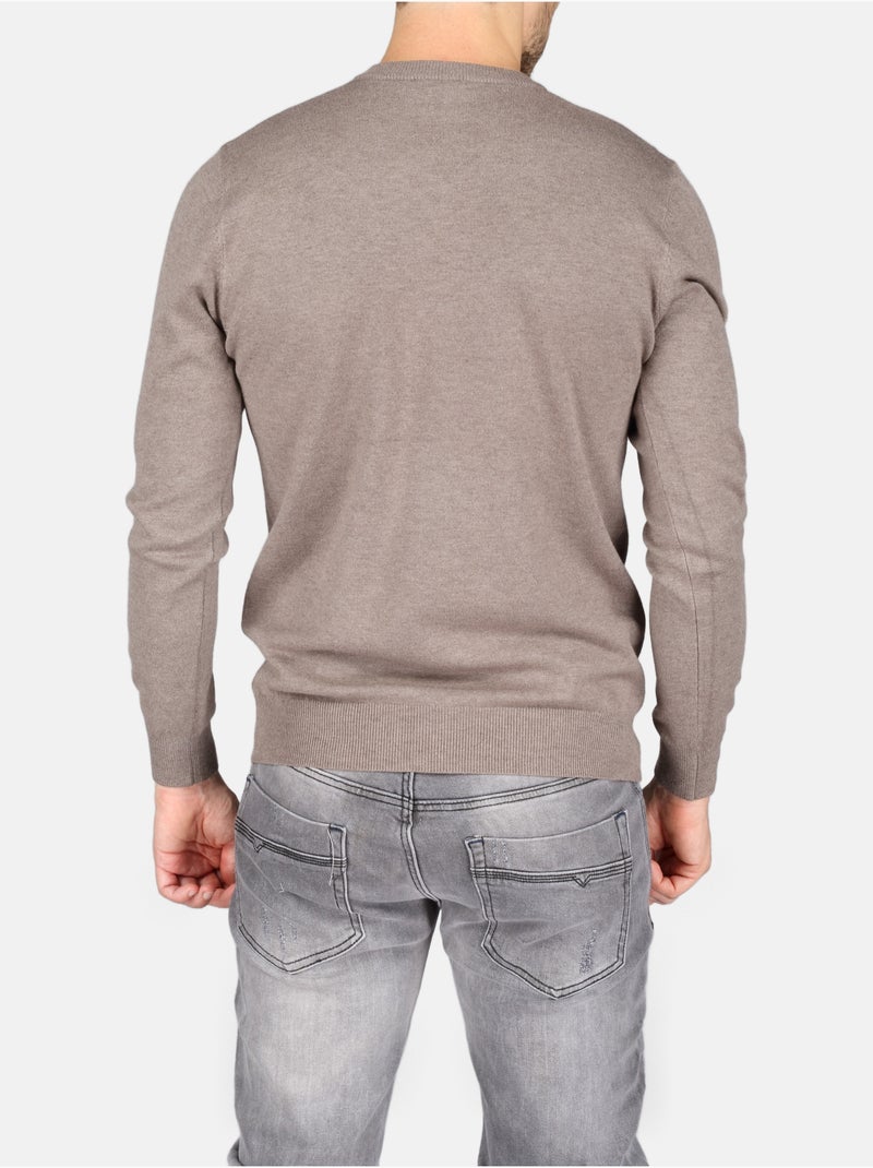 Camisola elegante com gola em V - Kenzarro Cinza-bege - Kiabi