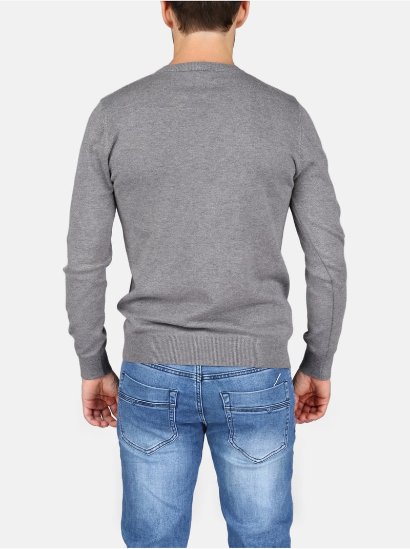 Camisola elegante com gola em V - Kenzarro Cinza claro - Kiabi