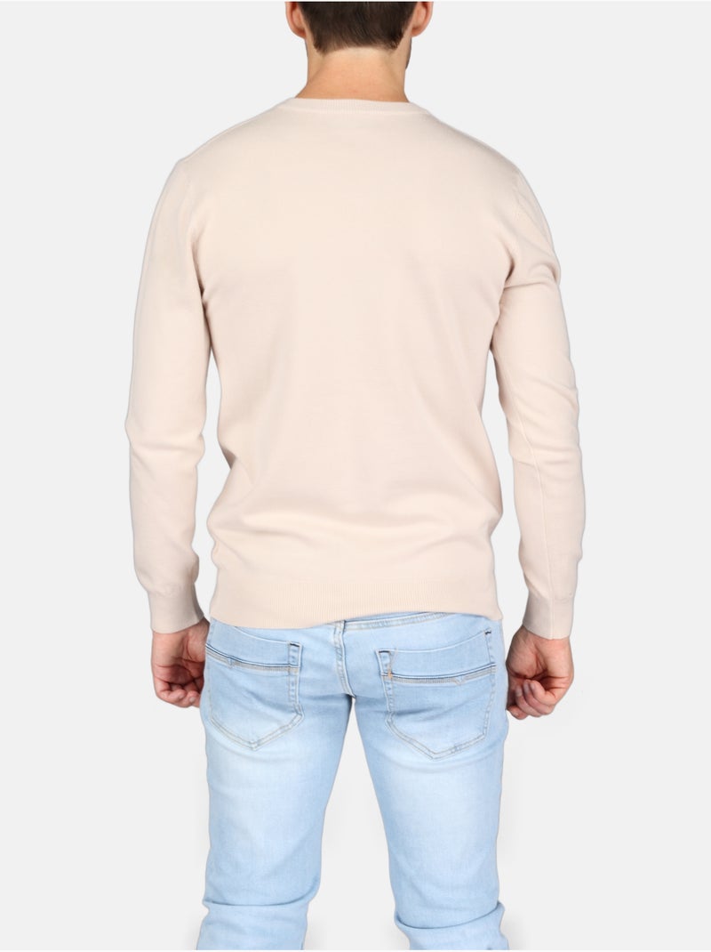 Camisola elegante com gola em V - Kenzarro Creme - Kiabi