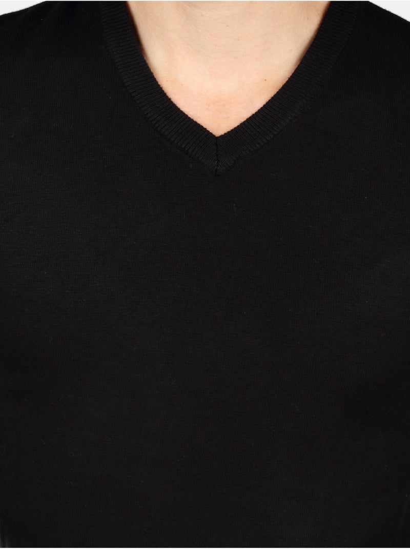 Camisola elegante com gola em V - Kenzarro Preto - Kiabi