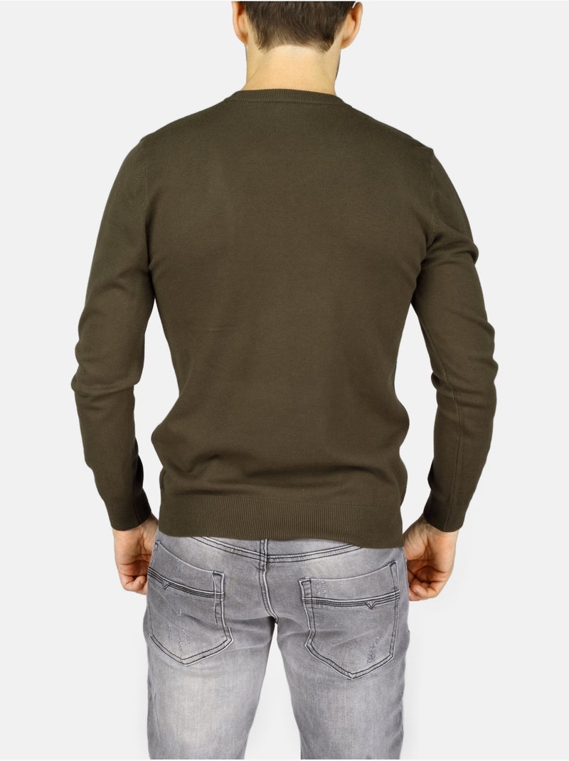 Camisola elegante com gola em V - Kenzarro Verde - Kiabi