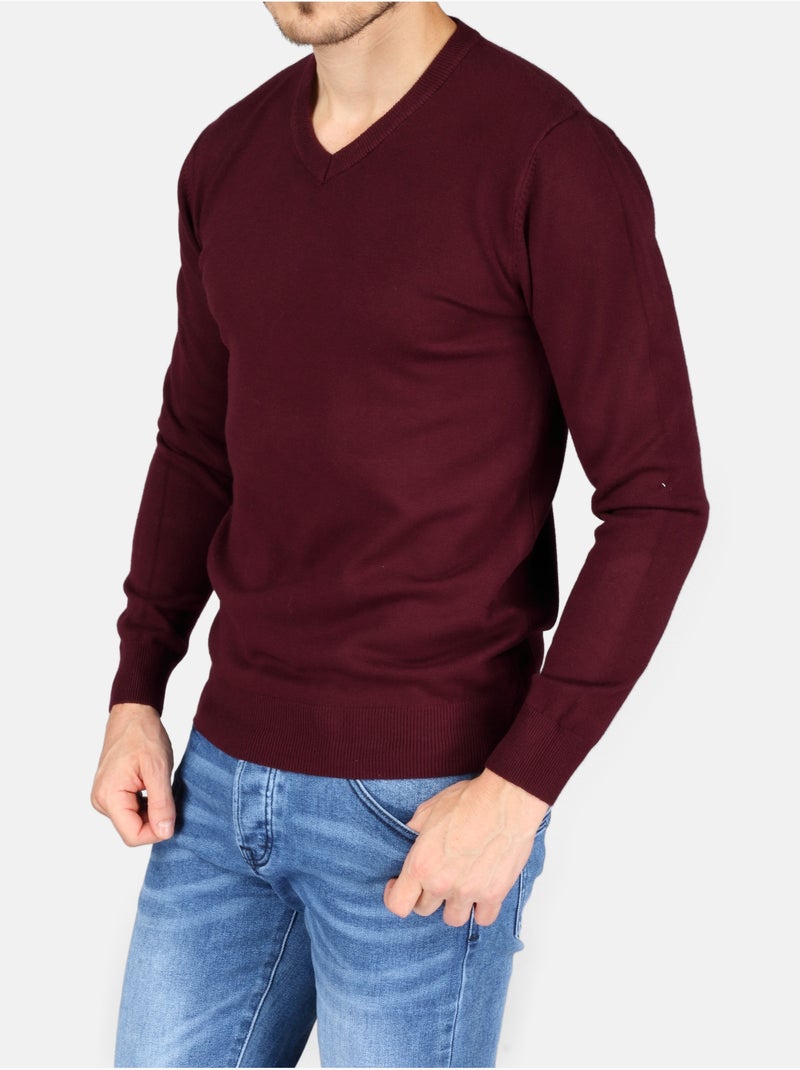 Camisola elegante com gola em V - Kenzarro Vermelho - Kiabi