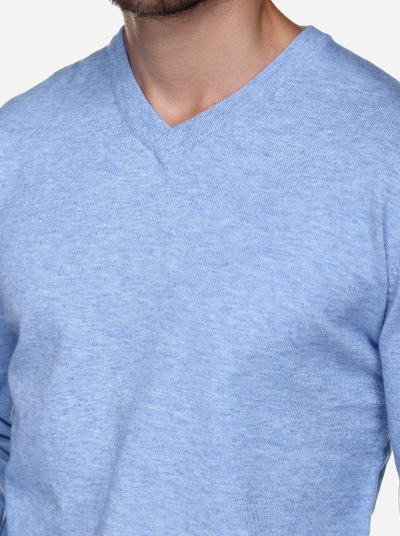 Camisola elegante com gola em V - Yves Enzo Azul - Kiabi
