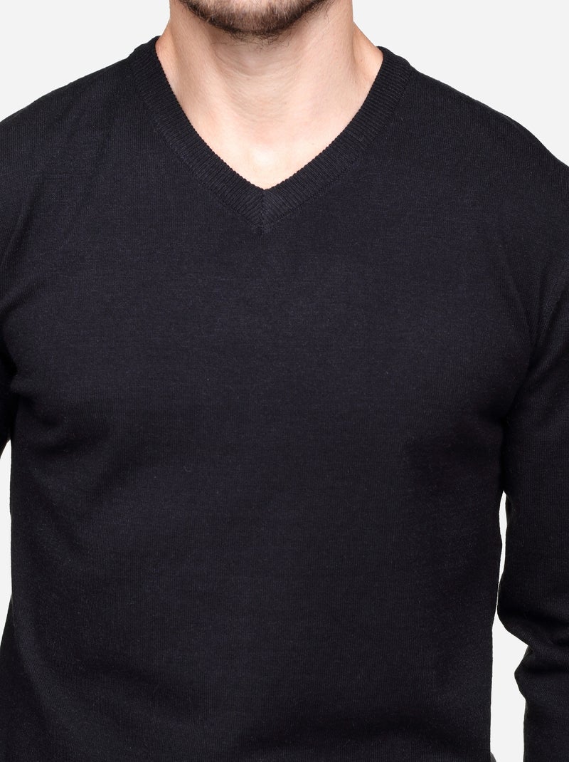 Camisola elegante com gola em V - Yves Enzo Preto - Kiabi