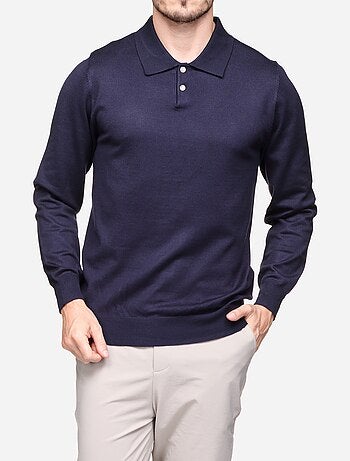 Camisola elegante com gola polo - Frilivin